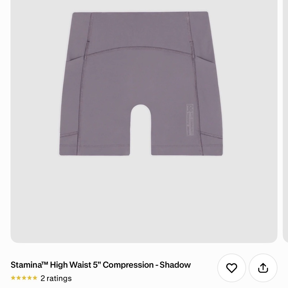 Stamina™ High Waist 5" Compression Bike Shorts — Shadow Gray